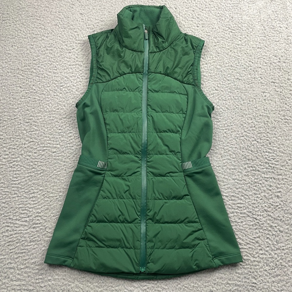 Lululemon Down For It All Vest Womens 2 Everglade Green Primaloft Goose Down 700